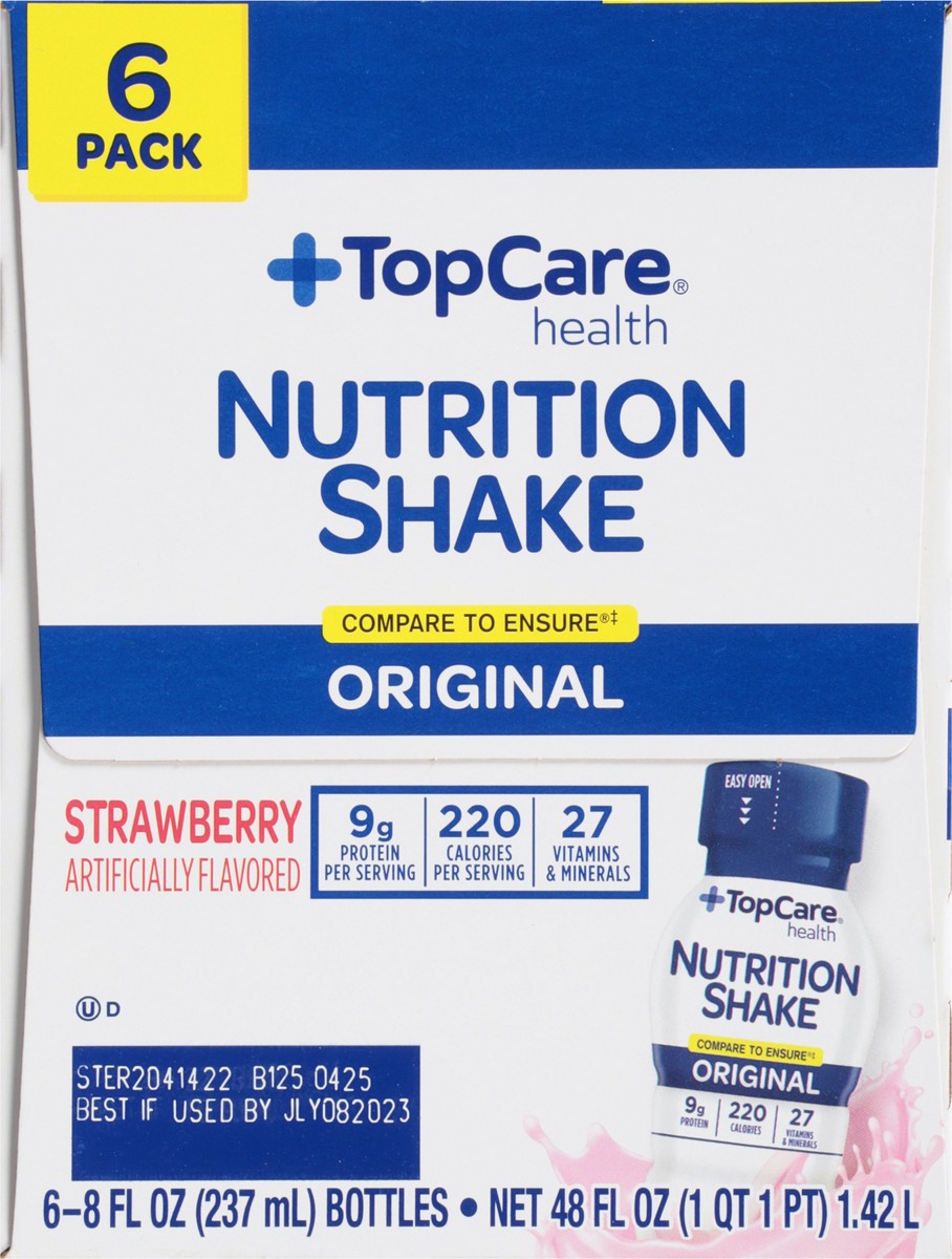 slide 7 of 9, TopCare Strawberry Adult Nutrition Shake-Topcare Nutrisure, 6 ct; 8 fl oz