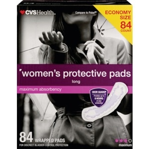 slide 1 of 1, CVS Health Women's Protective Pads, Max Long Club Box, 84 ct