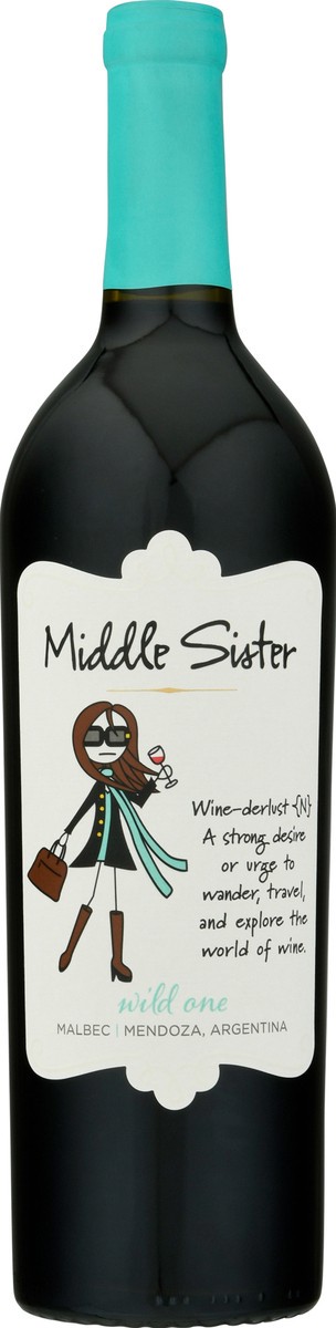 slide 6 of 10, Middle Sister Wines Non-Vintage Wild One Malbec, California, 750ml, 750 ml