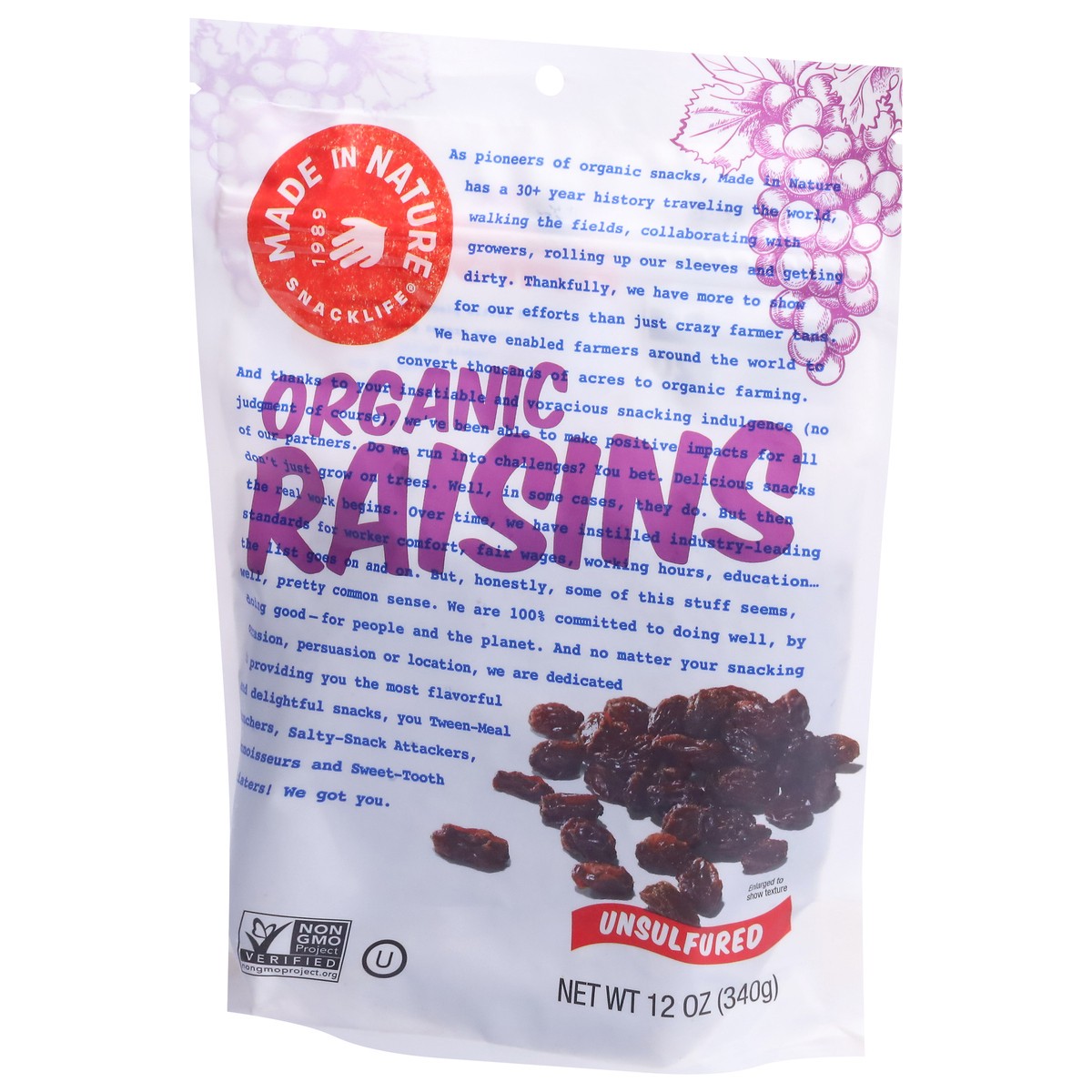 slide 2 of 9, Made in Nature Organic Unsulfured Raisins 12 oz, 12 oz