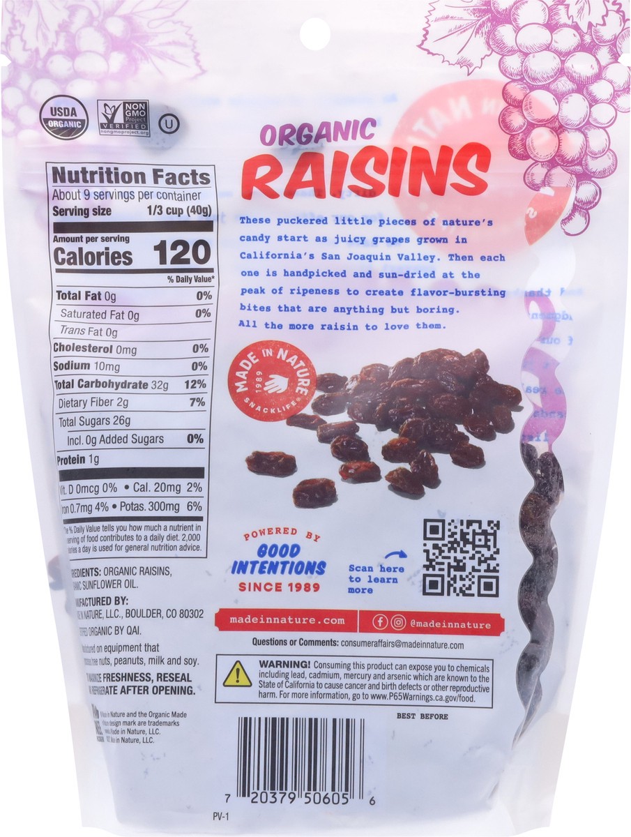 slide 8 of 9, Made in Nature Organic Unsulfured Raisins 12 oz, 12 oz
