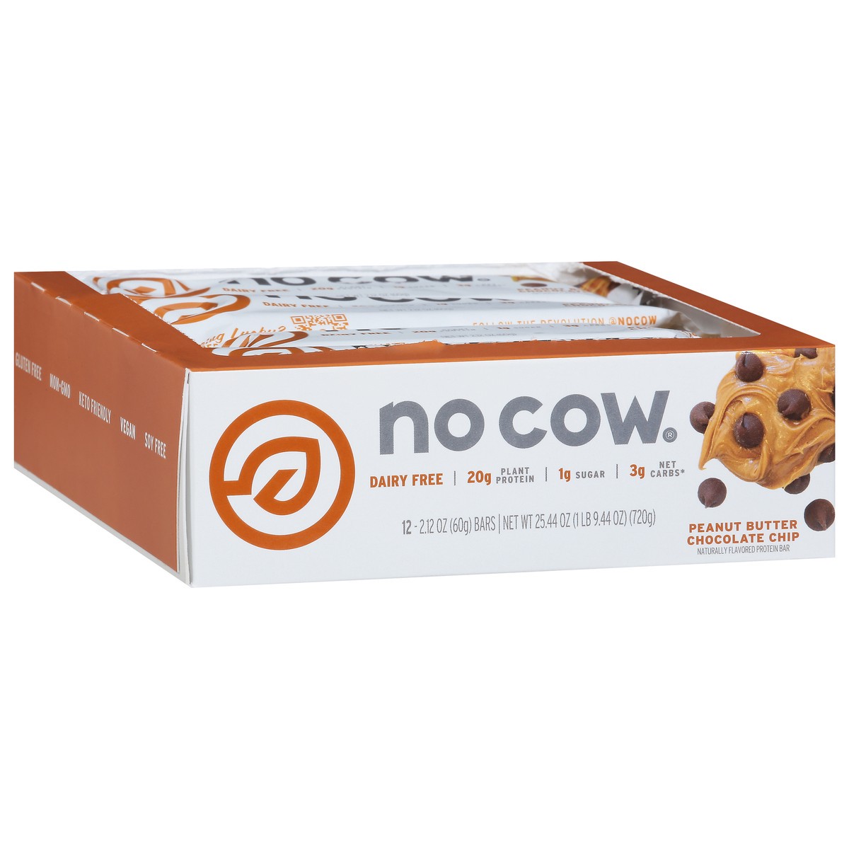 slide 8 of 9, No Cow Peanut Butter Chocolate C1hip Protein Bar 12 - 2.12 oz Bars, 12 ct