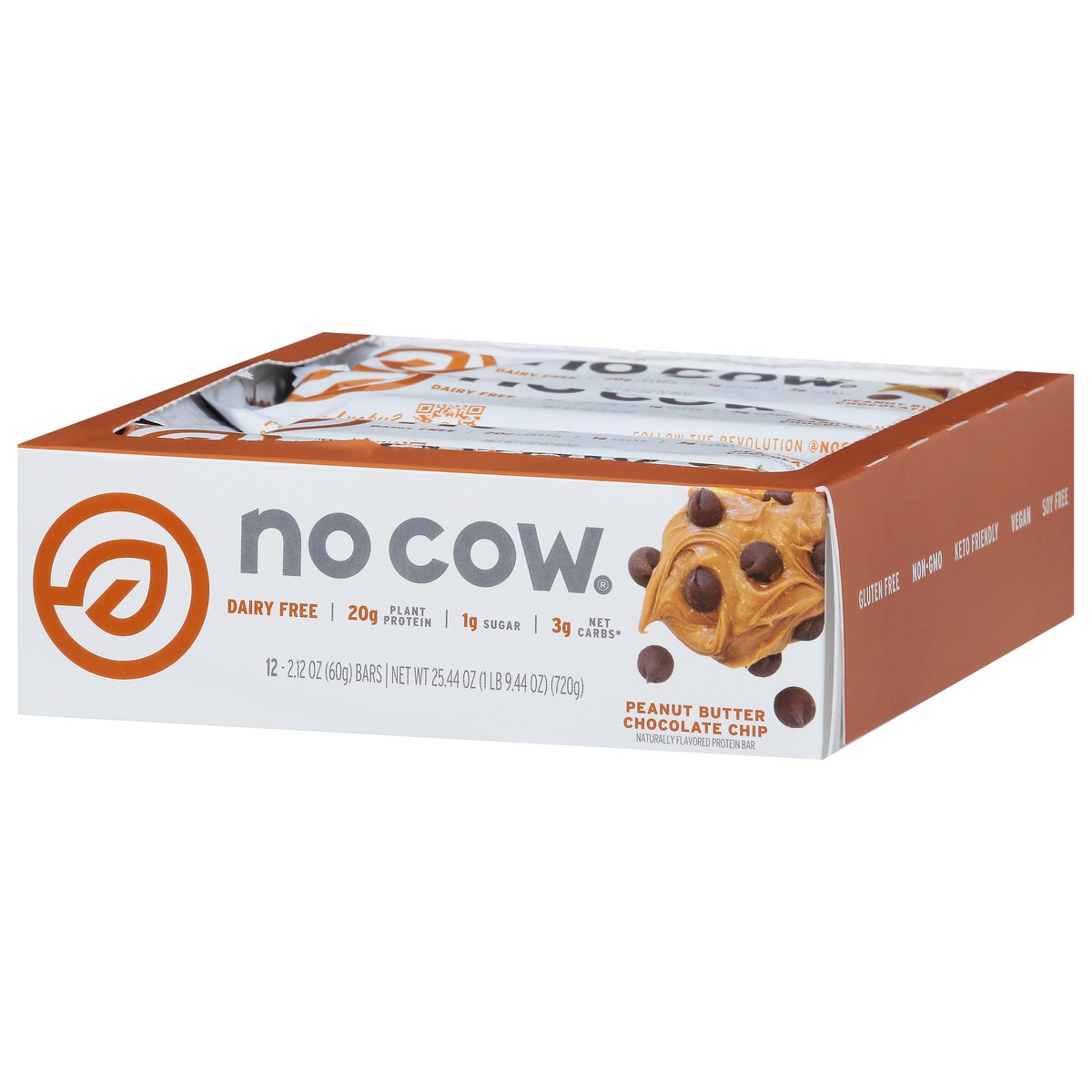 slide 2 of 9, No Cow Peanut Butter Chocolate C1hip Protein Bar 12 - 2.12 oz Bars, 12 ct