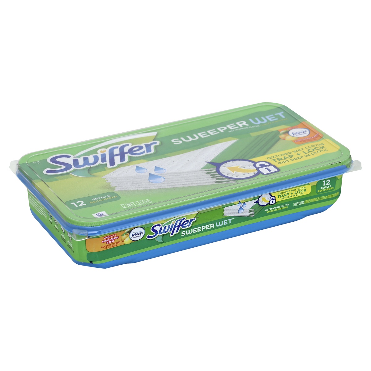 slide 1 of 1, Swiffer Wet Mopping Cloths 12 ea, 12 ct