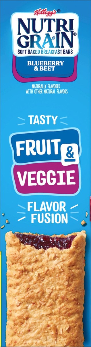 slide 3 of 9, Nutri-Grain Fruit and Veggie Soft Baked Breakfast Bars, Blueberry and Beet, 9.8 oz, 8 Count, 9.8 oz