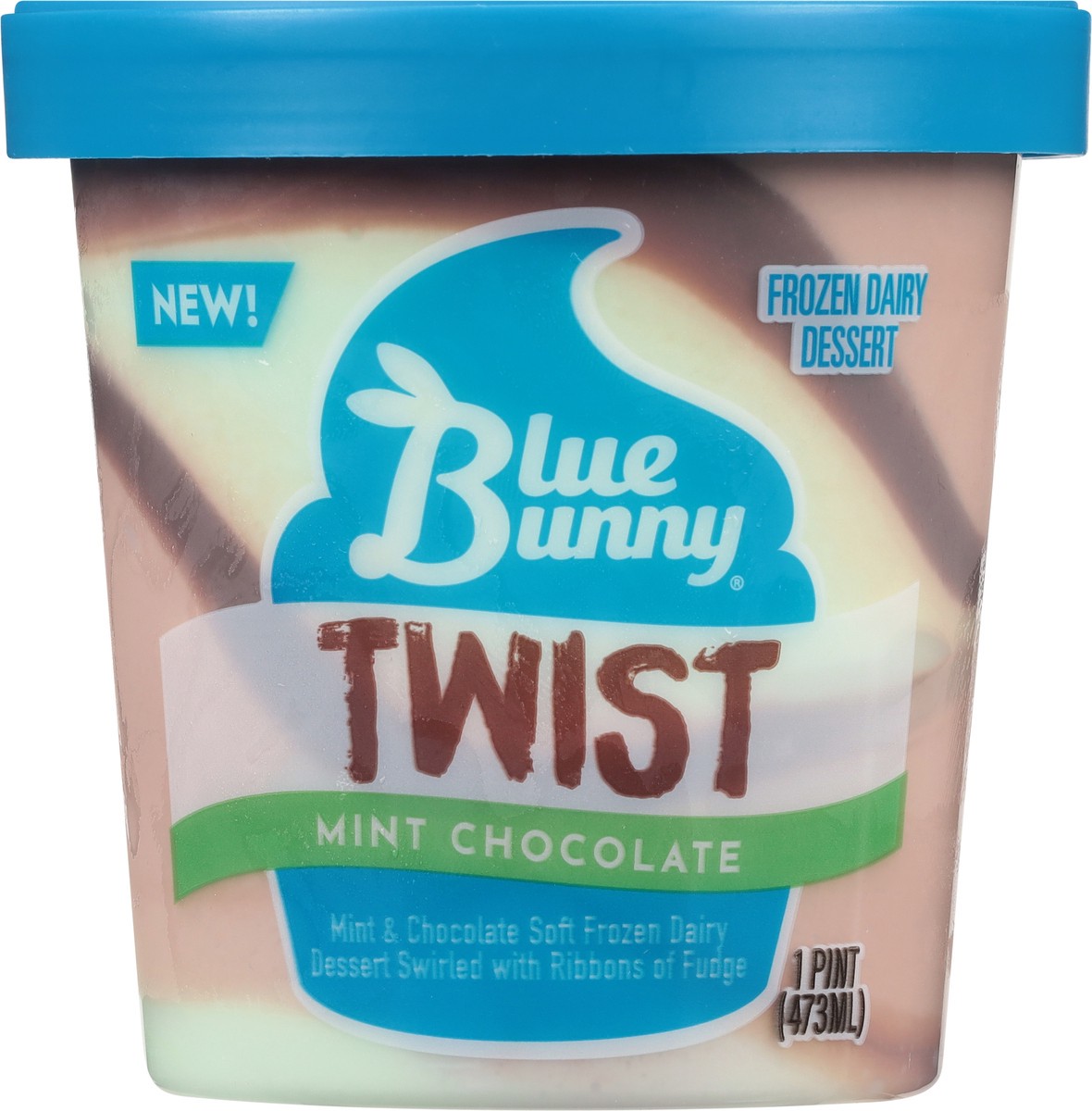 slide 5 of 12, Blue Bunny Twist Mint Chocolate Frozen Dessert, 16 fl oz Pint, 16 fl oz