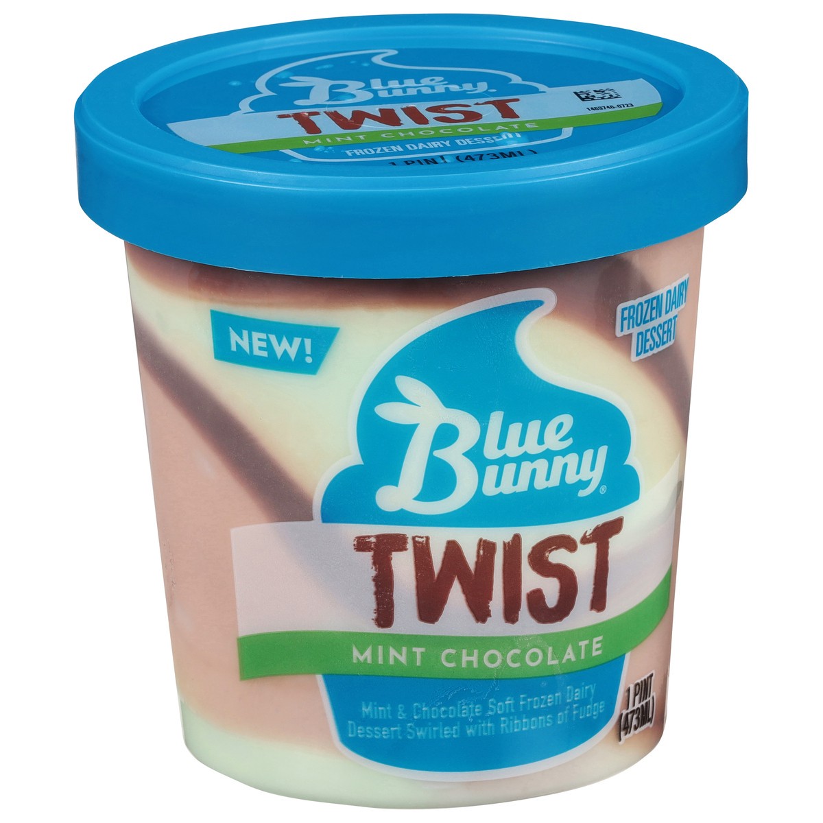 slide 6 of 12, Blue Bunny Twist Mint Chocolate Frozen Dessert, 16 fl oz Pint, 16 fl oz