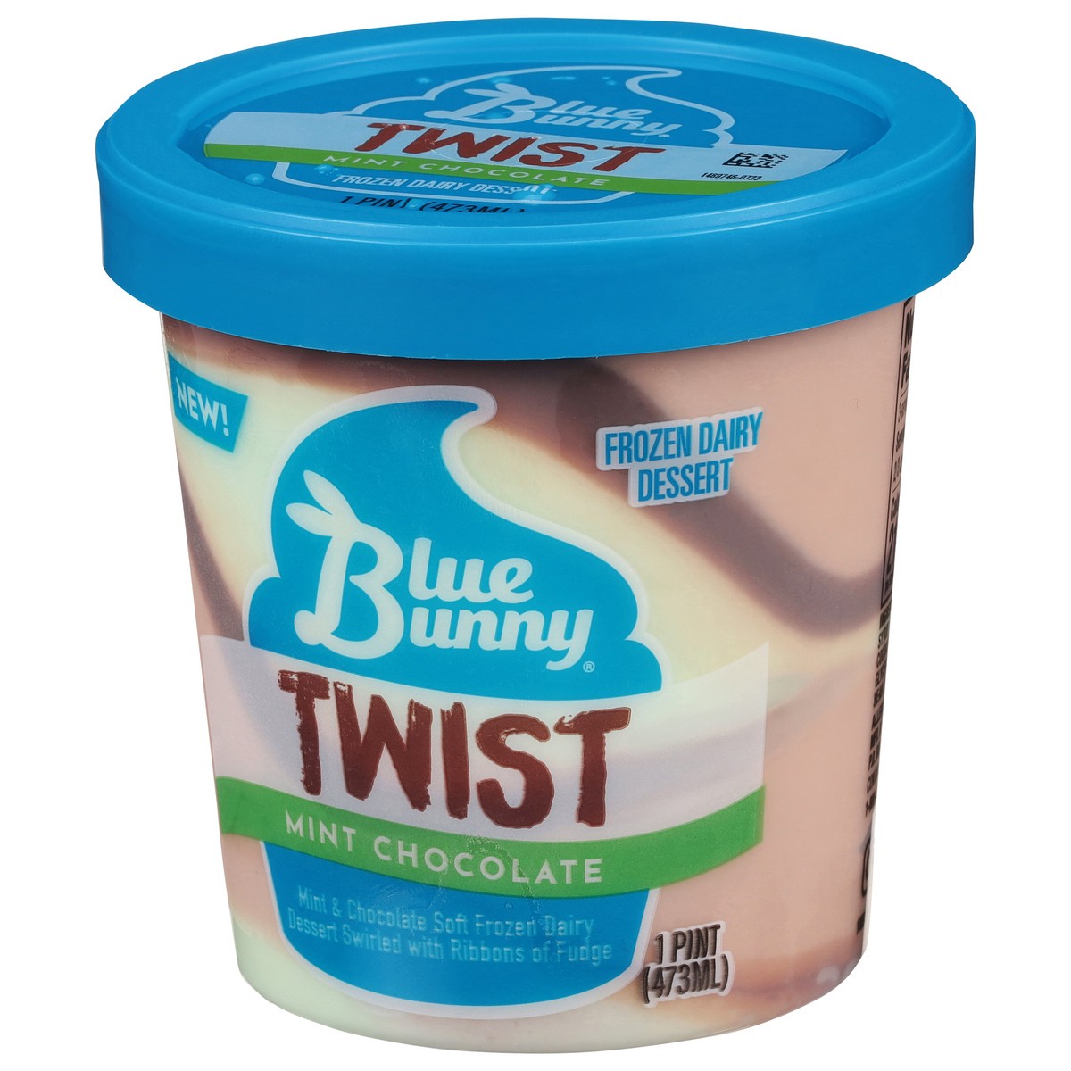 slide 2 of 12, Blue Bunny Twist Mint Chocolate Frozen Dessert, 16 fl oz Pint, 16 fl oz