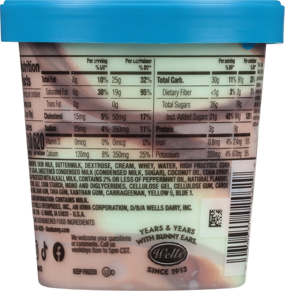 slide 7 of 12, Blue Bunny Twist Mint Chocolate Frozen Dessert, 16 fl oz Pint, 16 fl oz