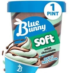 Blue Bunny Twist Mint Chocolate Frozen Dessert, 16 fl oz Pint