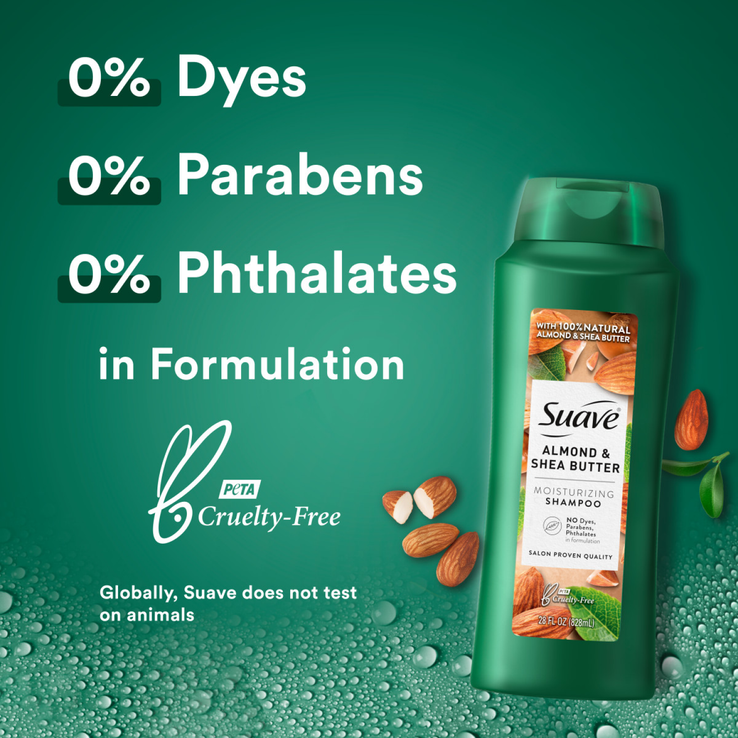 slide 4 of 5, Suave Moisturizing Almond & Shea Butter Shampoo 28 fl oz, 28 fl oz