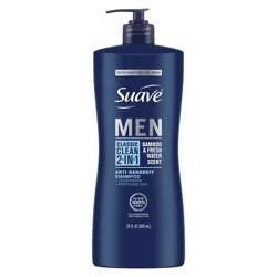 Suave Men Classic Clean 2-In-1 Anti-Dandruff Bamboo & Fresh Water Scent Shampoo 28 fl oz