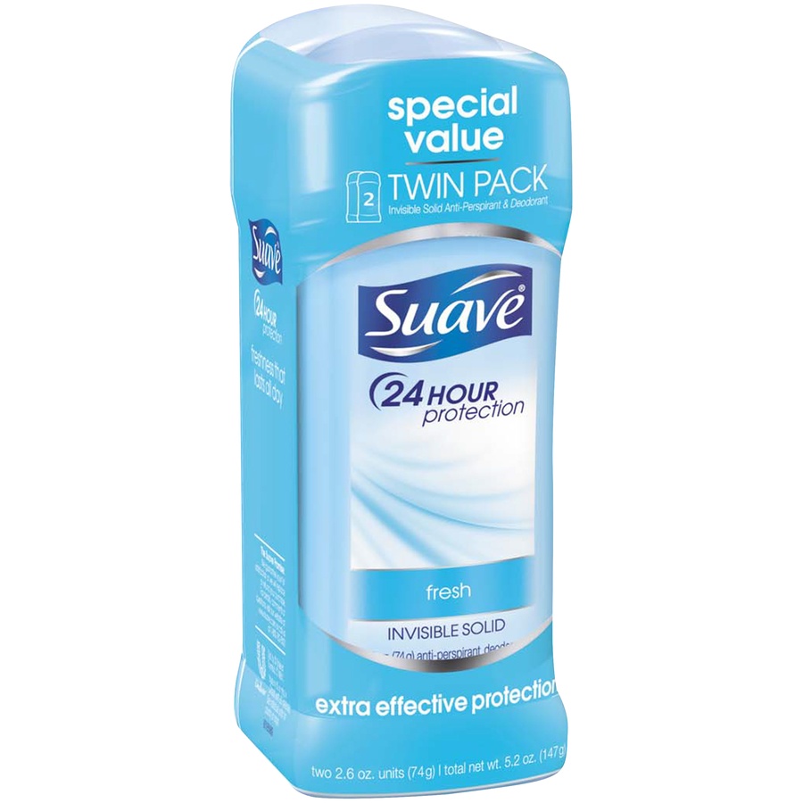 slide 2 of 3, Suave Deodorant Antiperspirant & Deodorant Stick Fresh, 2.6 oz, 2 Count, 5.2 oz