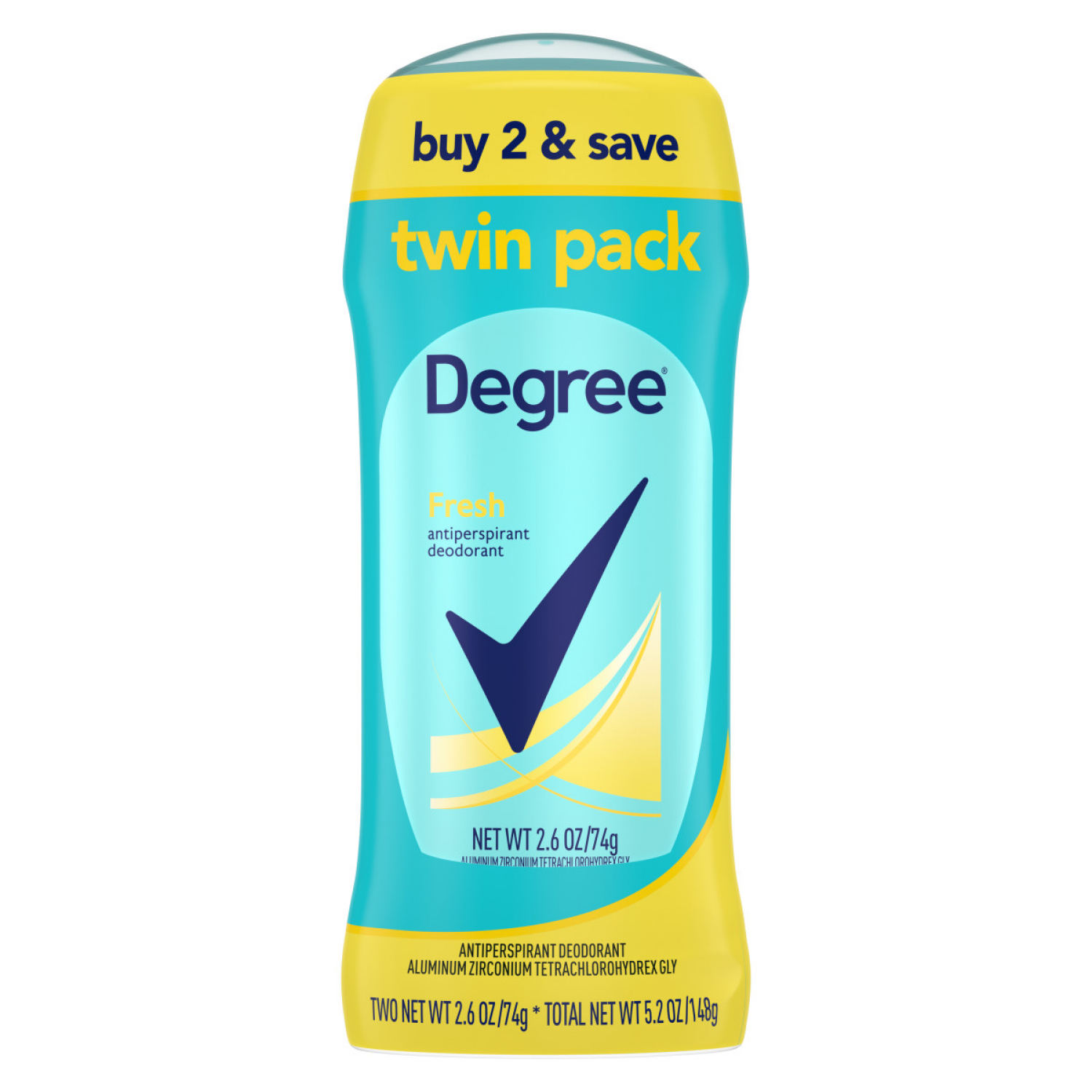 slide 4 of 5, Degree Antiperspirant Deodorant Fresh 2.6 oz, 2 ct