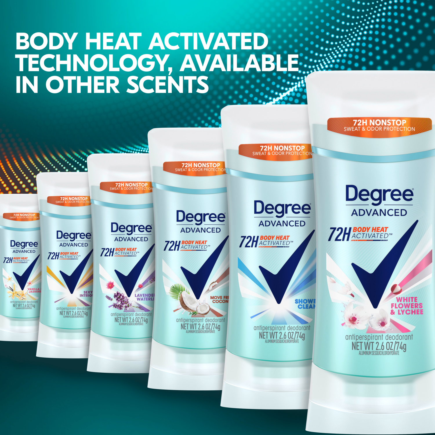 slide 2 of 5, Degree Advanced Antiperspirant Deodorant White Flowers & Lychee 2.6 oz, 2.6 oz