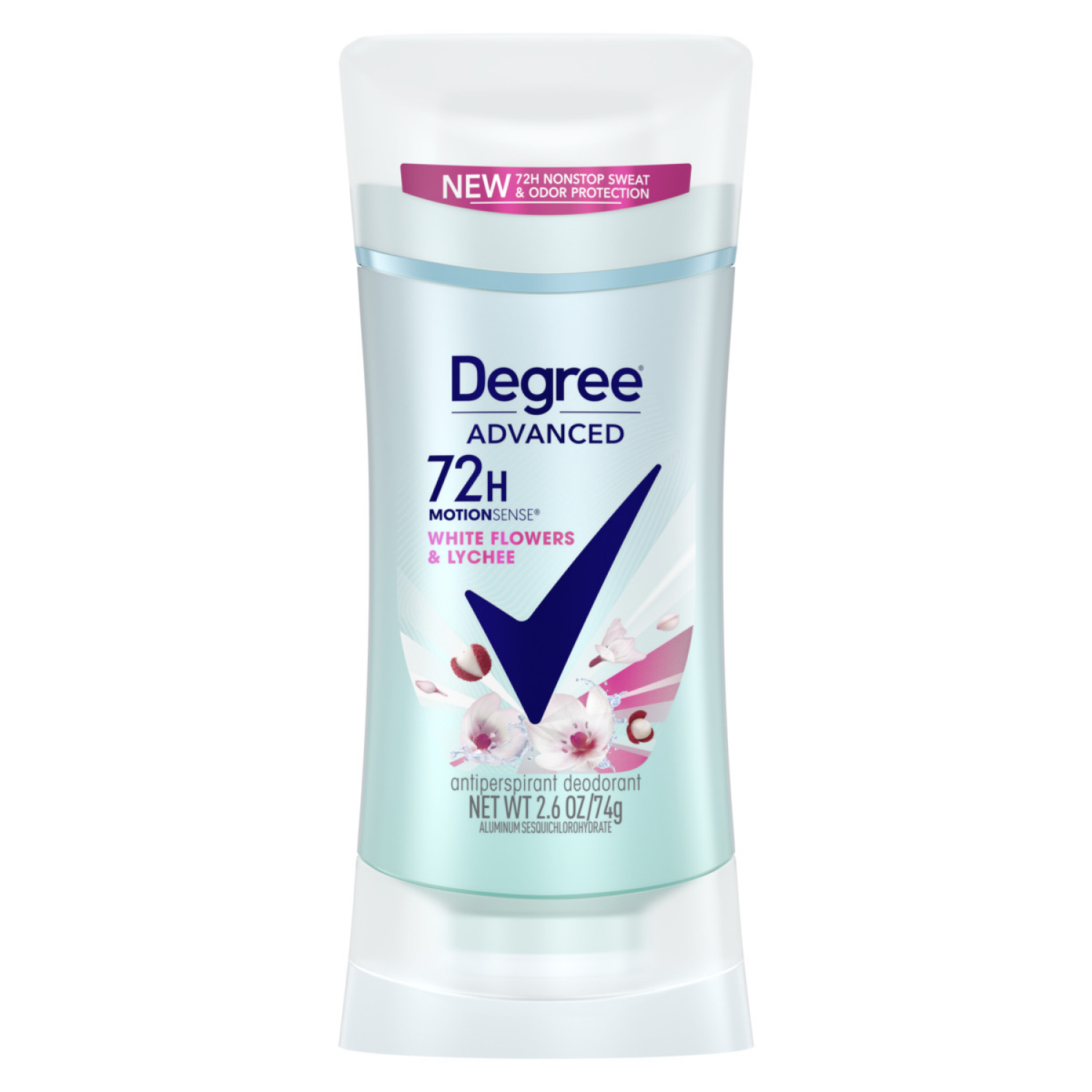 slide 1 of 5, Degree Advanced Antiperspirant Deodorant White Flowers & Lychee 2.6 oz, 2.6 oz