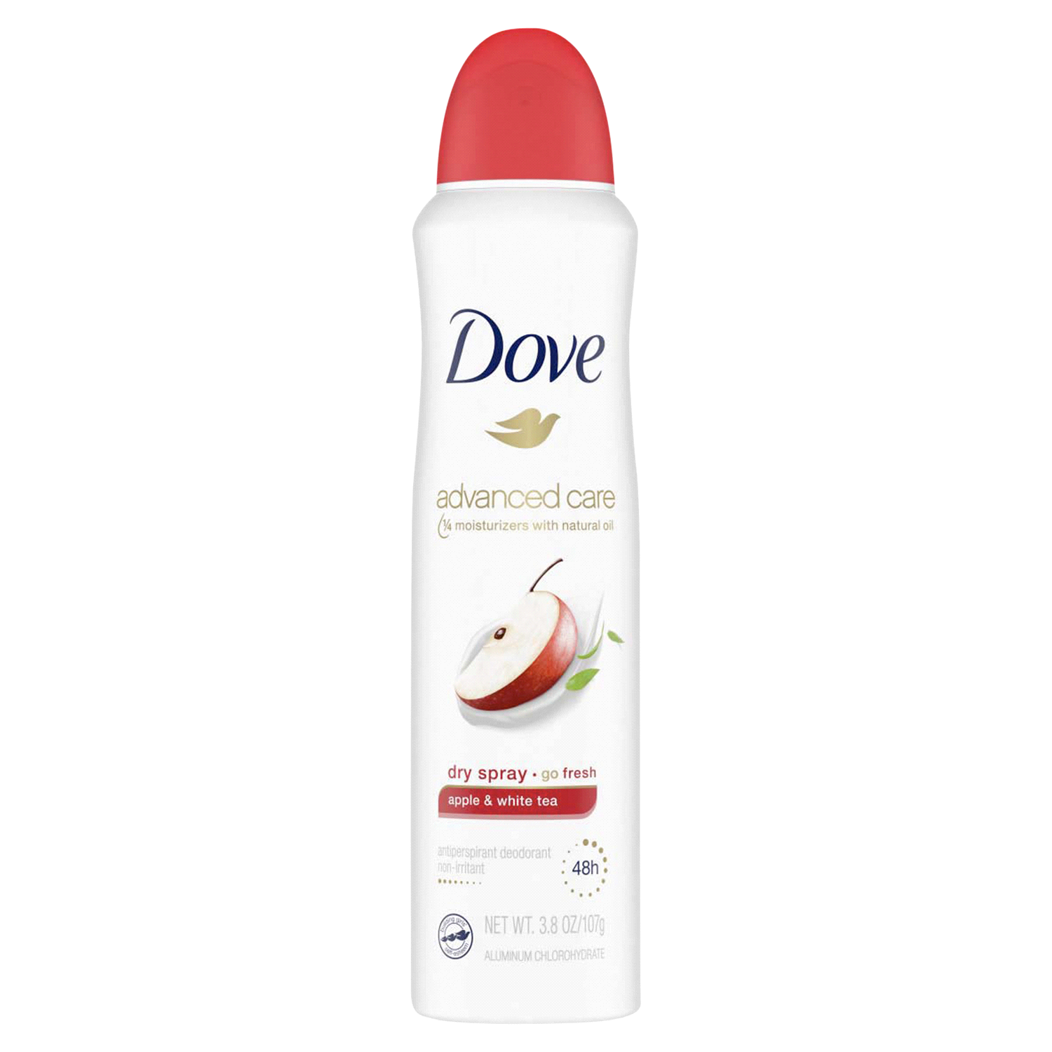 slide 2 of 2, Dove Advanced Care Apple & White Tea, Dry Spray Antiperspirant Deodorant, 3.8 oz
