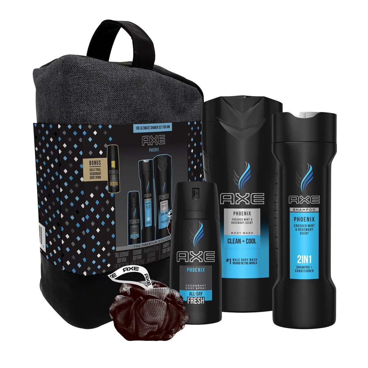 slide 4 of 5, Axe Phoenix Shower Gift Set with Bonus Items, 6 ct