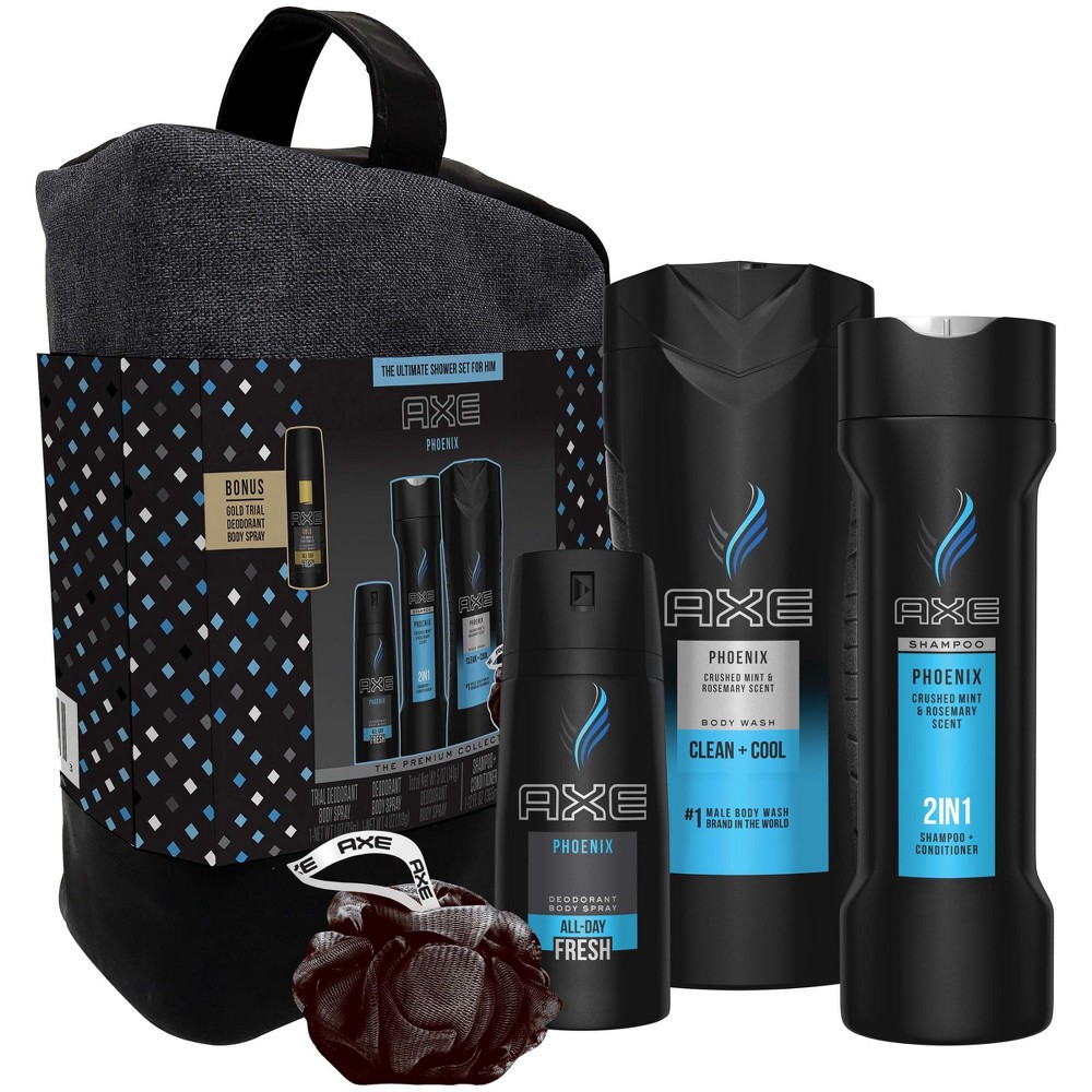 slide 3 of 5, Axe Phoenix Shower Gift Set with Bonus Items, 6 ct