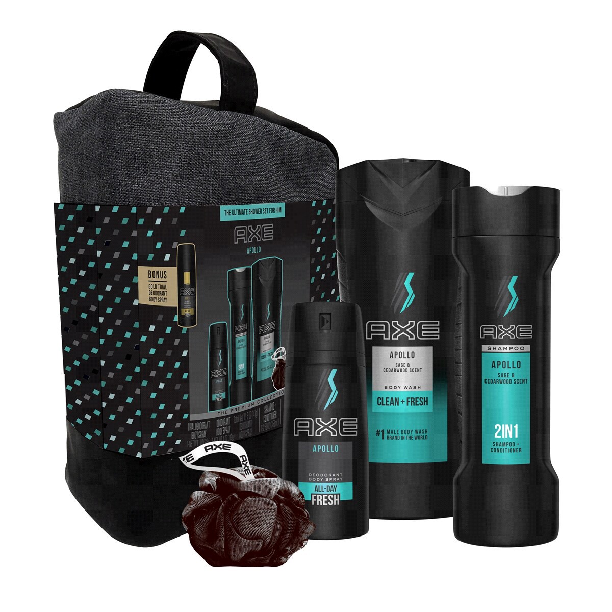 slide 5 of 8, Axe Apollo Shower Gift Set with Bonus Items, 6 ct