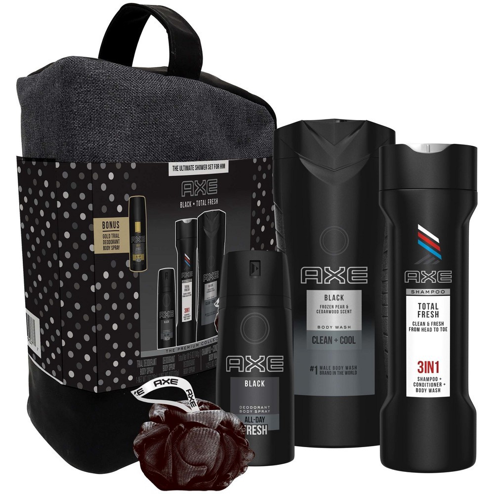 slide 8 of 8, Axe Black and Total Fresh Shower Gift Set with Bonus Items, 6 ct