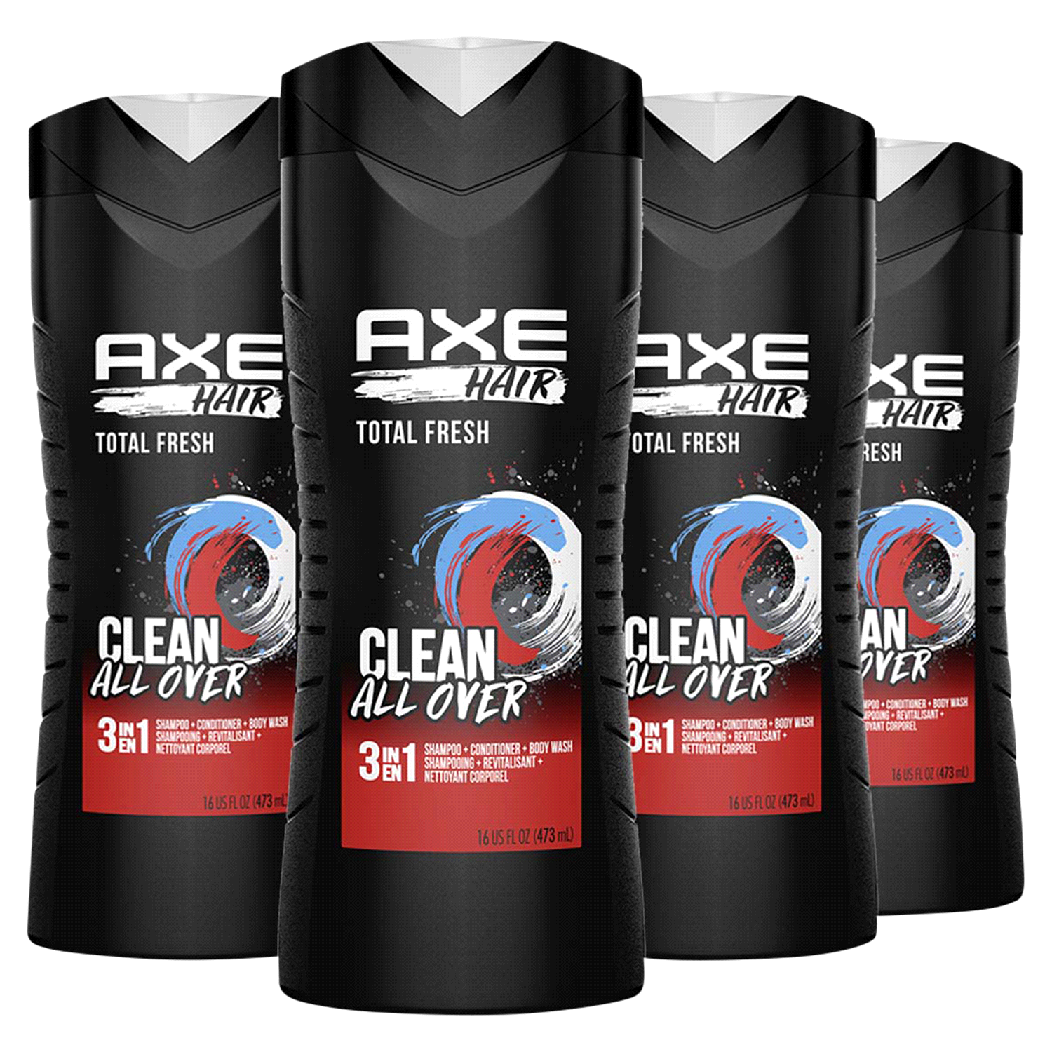 slide 2 of 2, AXE Total Fresh 3-In-1 Body Wash Shampoo & Conditioner, 16 fl oz