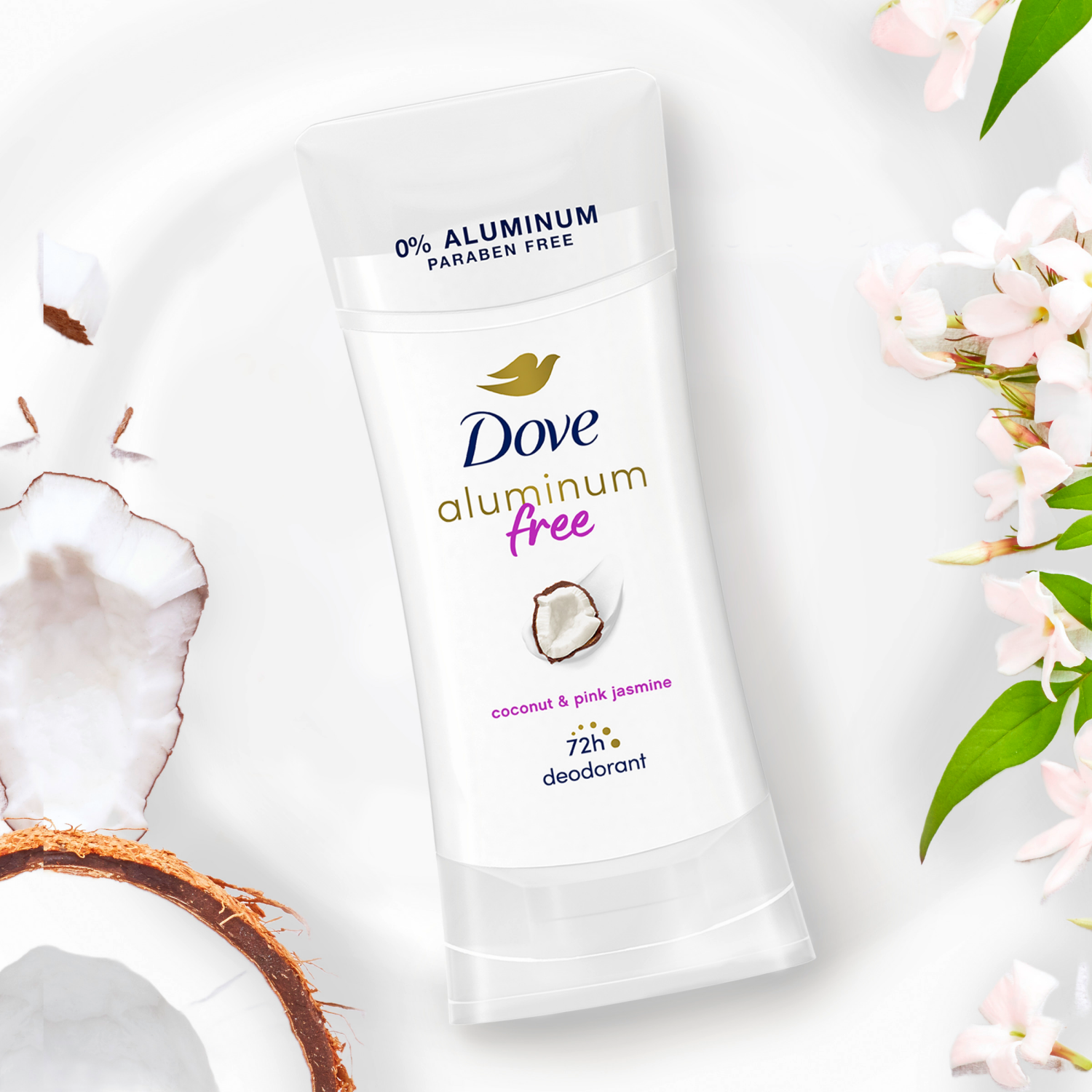 slide 4 of 8, Dove 0% Aluminum Deodorant Stick Coconut And Pink Jasmine 2.6 oz, 2.6 oz