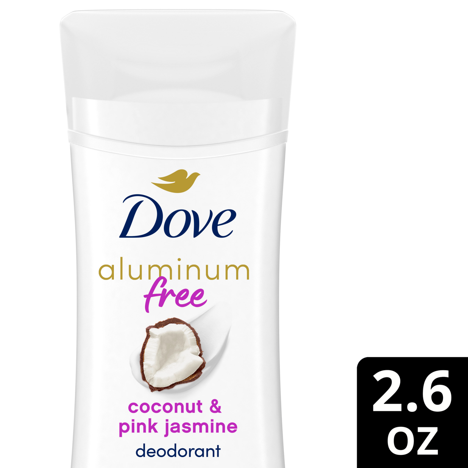 slide 1 of 8, Dove 0% Aluminum Deodorant Stick Coconut And Pink Jasmine 2.6 oz, 2.6 oz