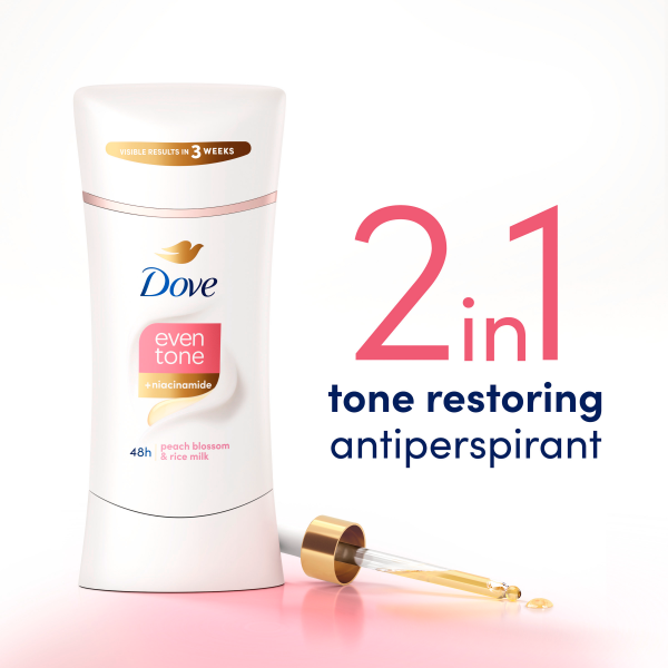 slide 4 of 29, Dove Antiperspirant Deodorant Stick Peach Blossom & Rice Milk, 2.6 oz, 2.6 oz