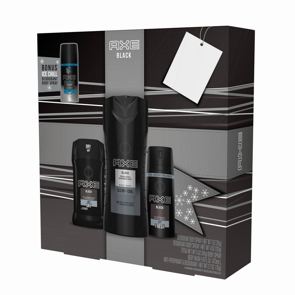 slide 4 of 7, Axe Black Bath And Body Gift Set, 4 ct