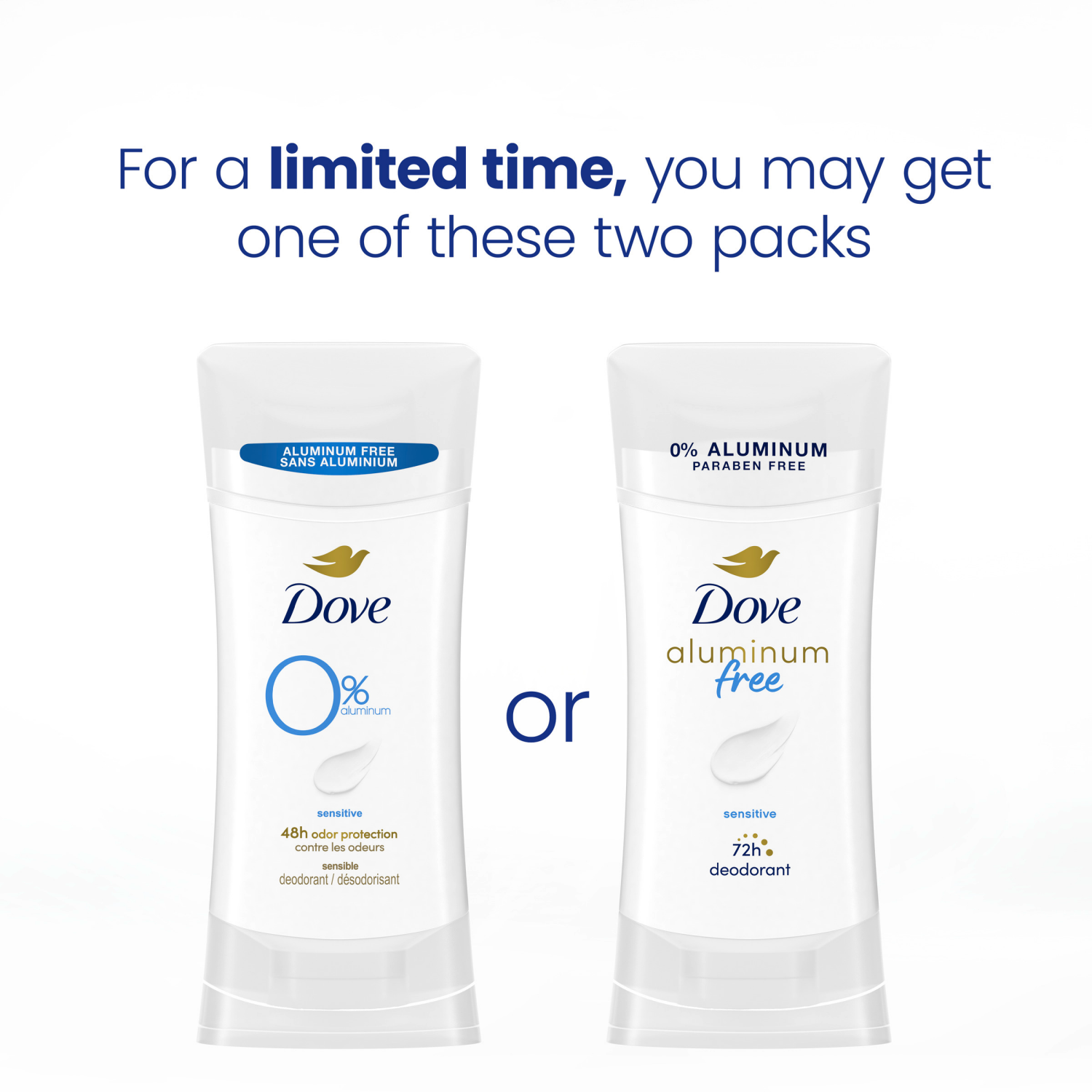 slide 2 of 8, Dove 0% Aluminum deodorant stick sensitive 2.6 oz, 2.6 oz