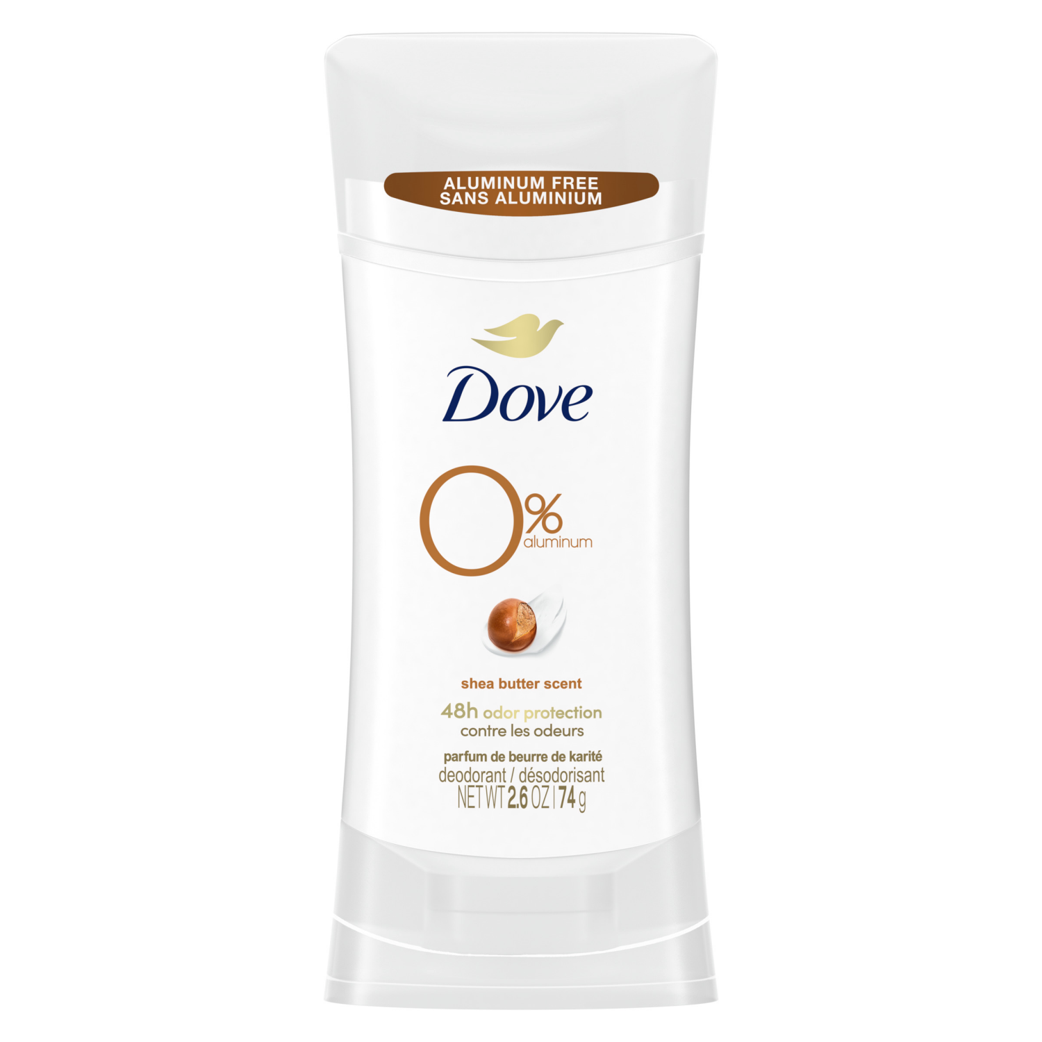slide 3 of 4, Dove 0% Aluminum Shea Butter Scent Deodorant 2.6 oz, 2.6 oz