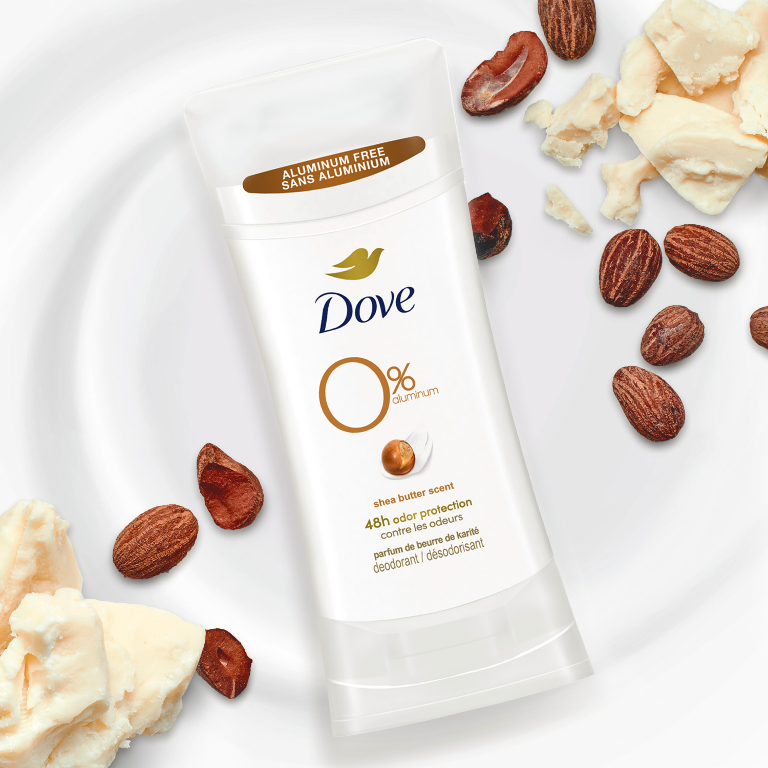 slide 4 of 4, Dove 0% Aluminum Shea Butter Scent Deodorant 2.6 oz, 2.6 oz