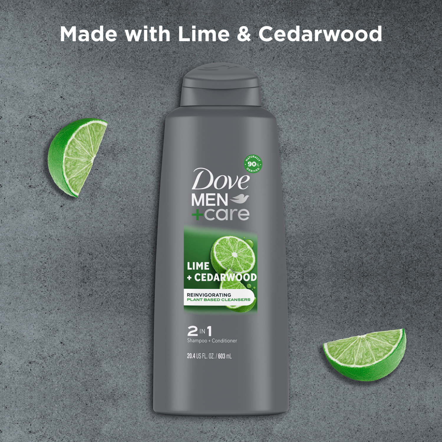slide 4 of 8, Dove Men+Care Reinvigorating 2 in 1 Lime + Cedarwood Shampoo + Conditioner 20.4 oz, 20.4 oz