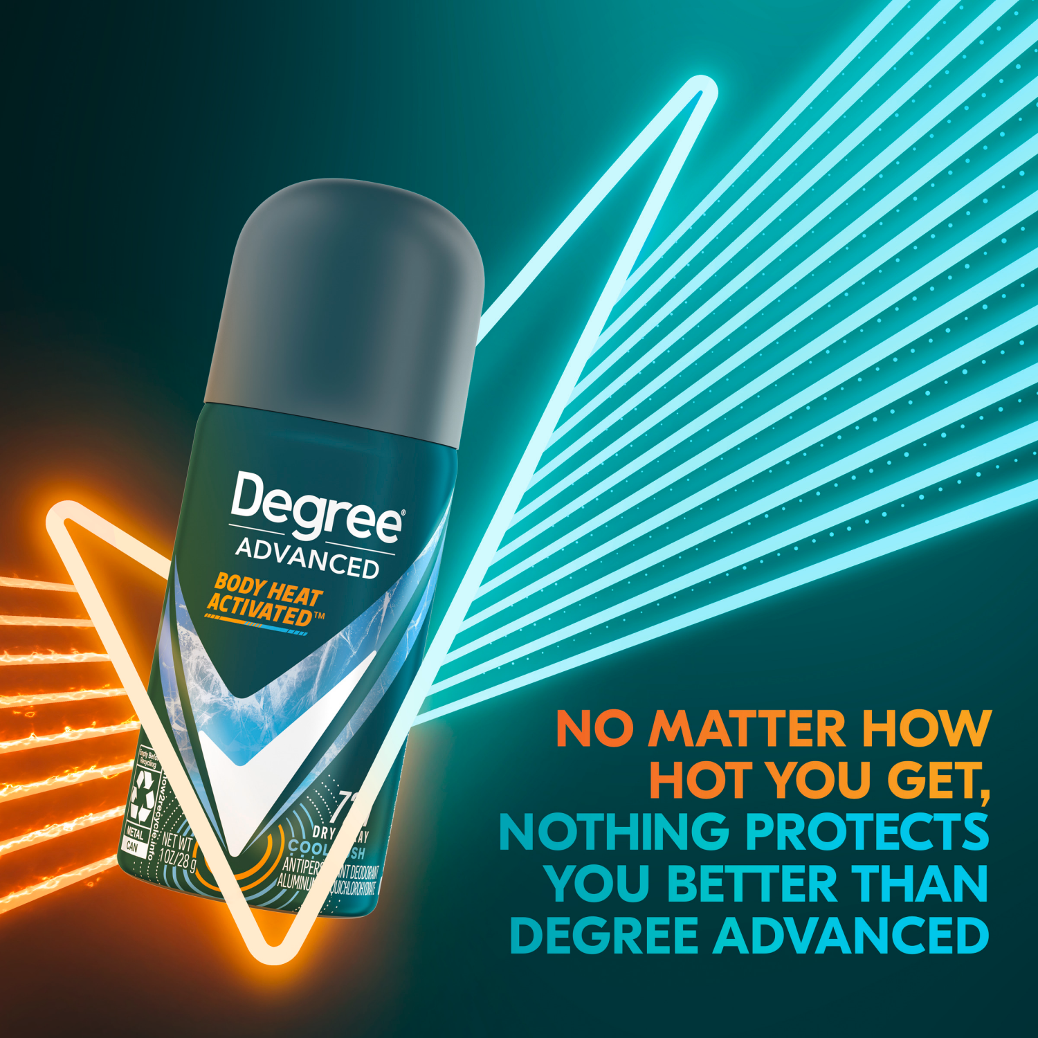 slide 2 of 5, Degree Men Advanced Antiperspirant Deodorant Dry Spray Cool Rush, 1 oz