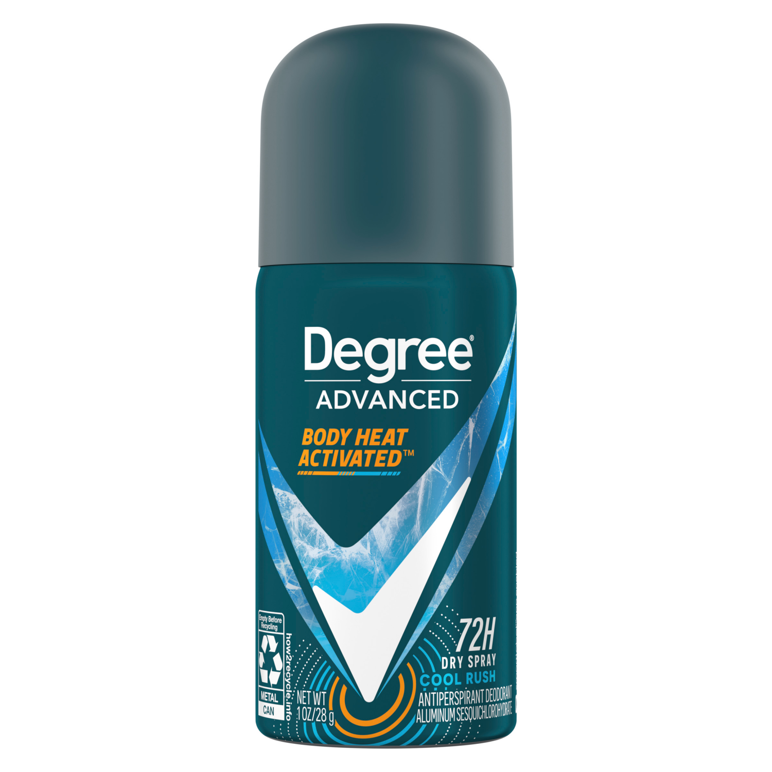 slide 4 of 5, Degree Men Advanced Antiperspirant Deodorant Dry Spray Cool Rush, 1 oz