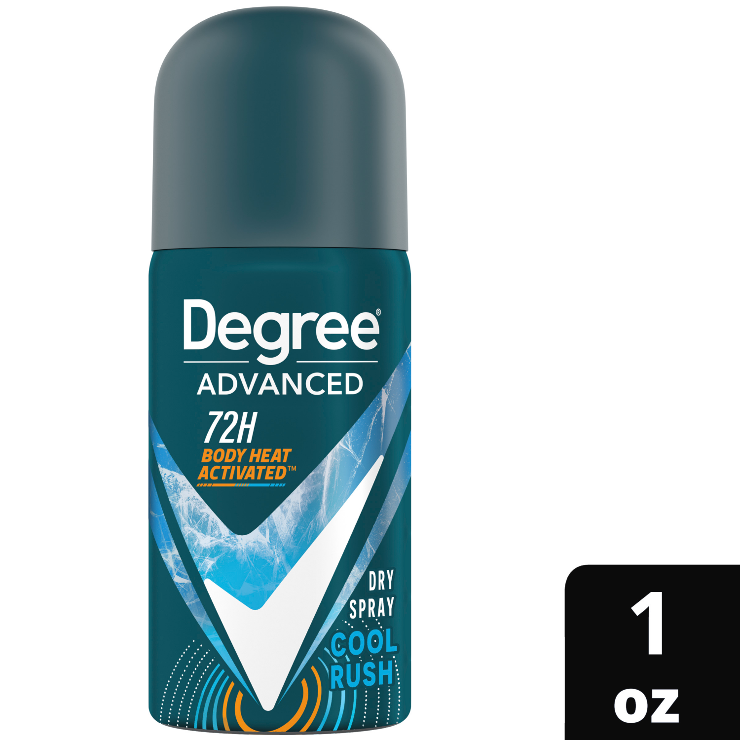 slide 1 of 5, Degree Men Advanced Antiperspirant Deodorant Dry Spray Cool Rush, 1 oz