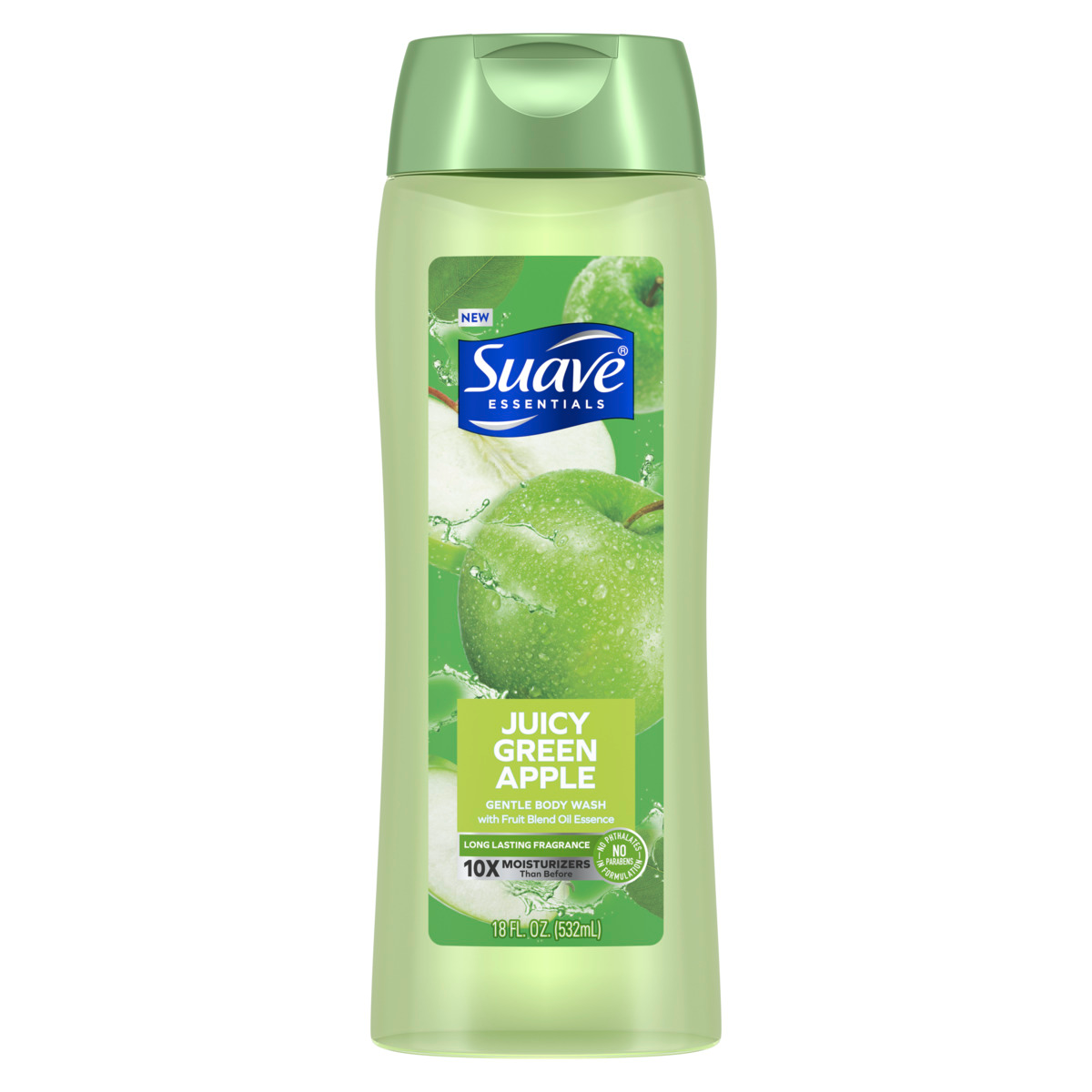 slide 9 of 25, Suave Essentials Gentle Body Wash Juicy Green Apple With a Fruit Oil Blend Essence Infused with Vitamin E & Apple Extract 18 oz, 18 oz