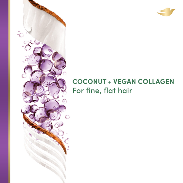 Dove Beauty Real Revolumize Coconut & Vegan Collagen SiliconeFree