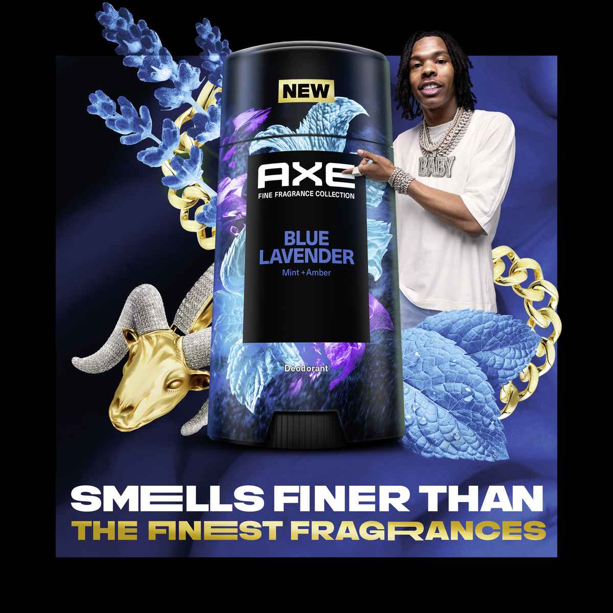 slide 5 of 5, AXE Fine Fragrance Collection Aluminum Free Deodorant Stick for Men Blue Lavender, 2.6 oz