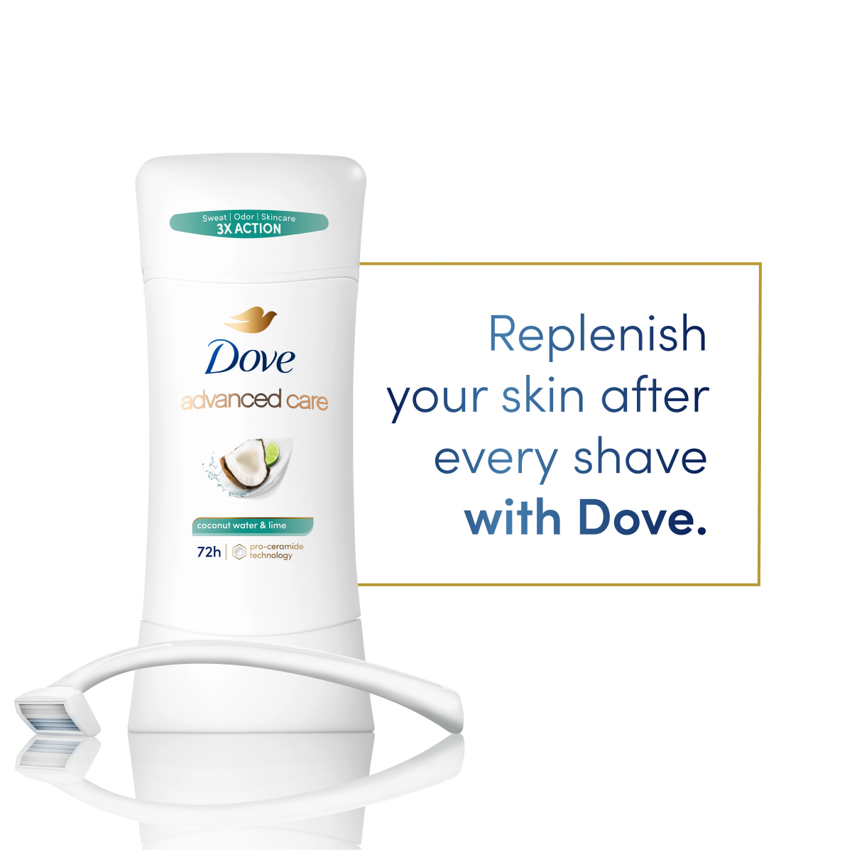 slide 17 of 29, Dove Advanced Care Antiperspirant Deodorant Stick Coconut Water & Lime Scent 2.6 Oz, 2.6 oz
