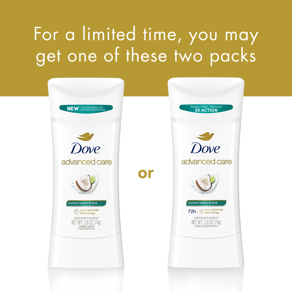 slide 21 of 29, Dove Advanced Care Antiperspirant Deodorant Stick Coconut Water & Lime Scent 2.6 Oz, 2.6 oz