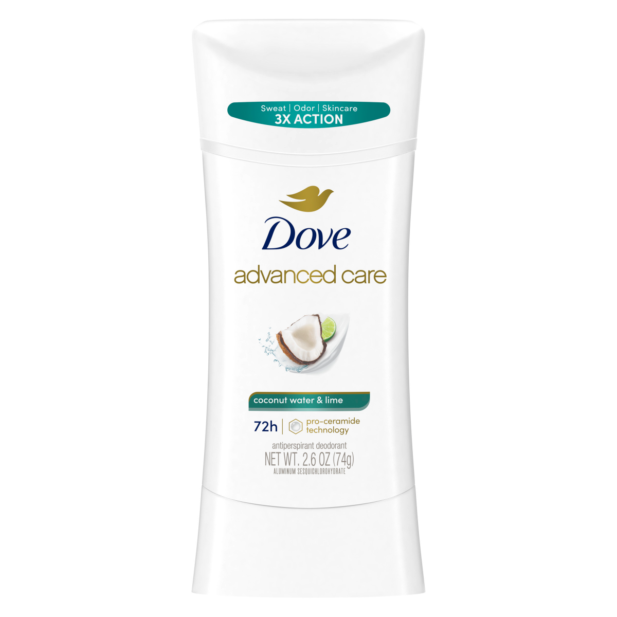 slide 5 of 29, Dove Advanced Care Antiperspirant Deodorant Stick Coconut Water & Lime Scent 2.6 Oz, 2.6 oz