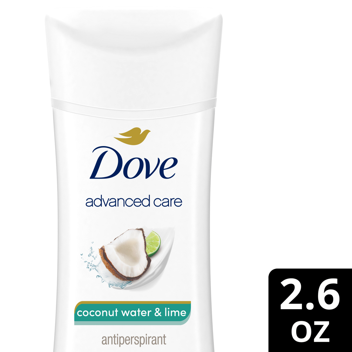 slide 1 of 29, Dove Advanced Care Antiperspirant Deodorant Stick Coconut Water & Lime Scent 2.6 Oz, 2.6 oz