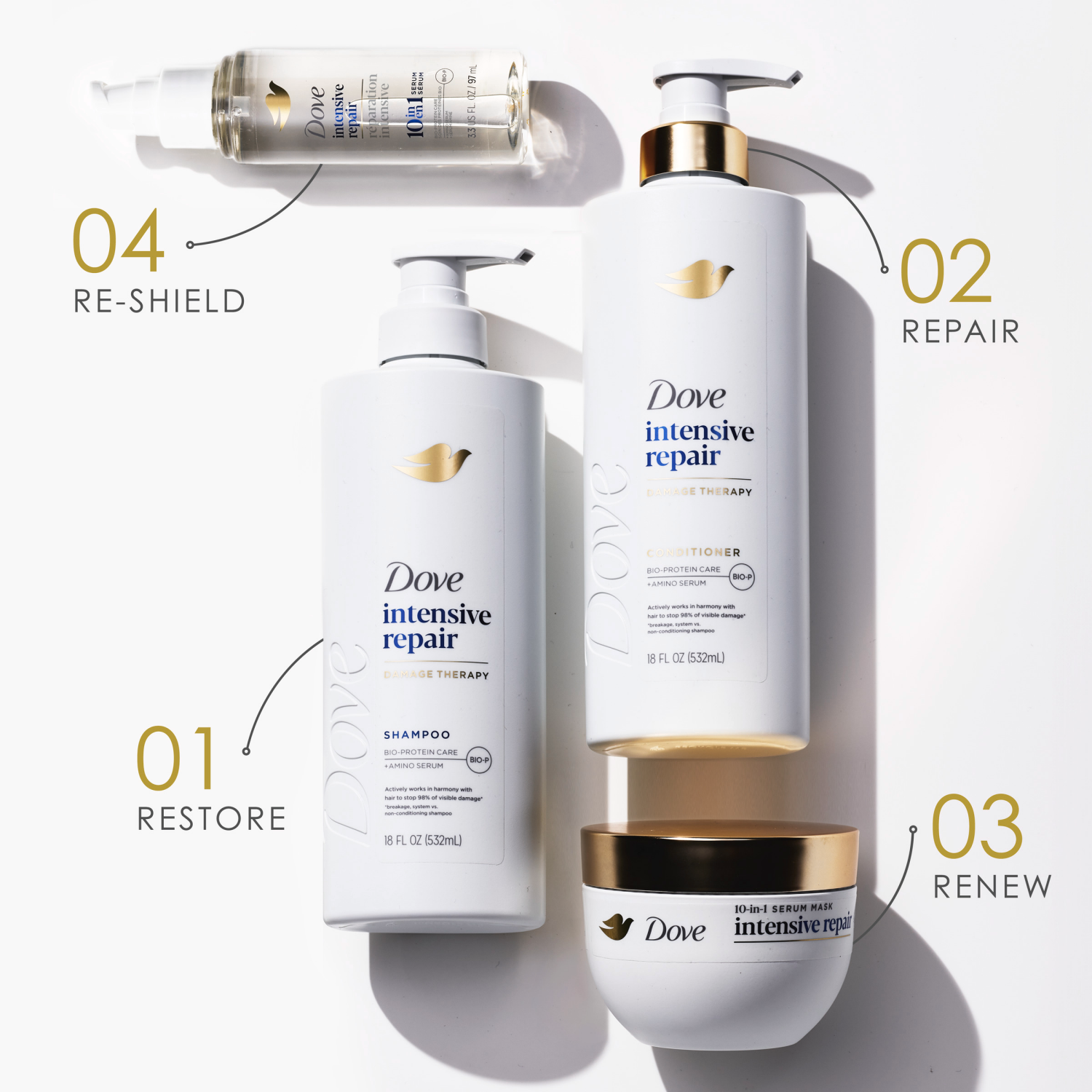 slide 3 of 5, Dove 10 in 1 Bond Shield Serum, 3.3 fl oz