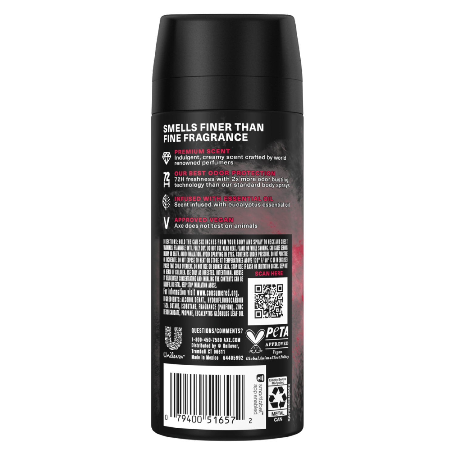 slide 4 of 6, AXE Premium Cherry Spritz Body Spray 4 oz, 4 oz