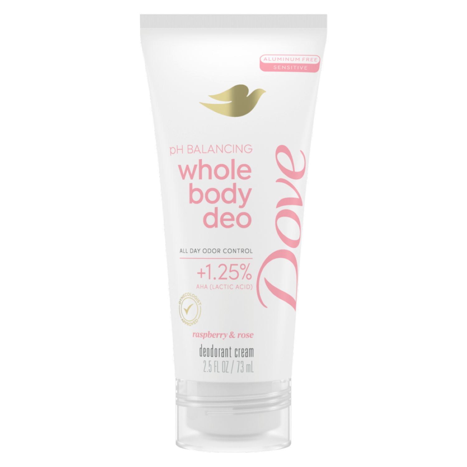 slide 2 of 6, Dove Whole Body Deodorant Aluminum Free pH Balancing Cream Raspberry & Rose for 72h Odor Control 2.5oz, 2.5 oz
