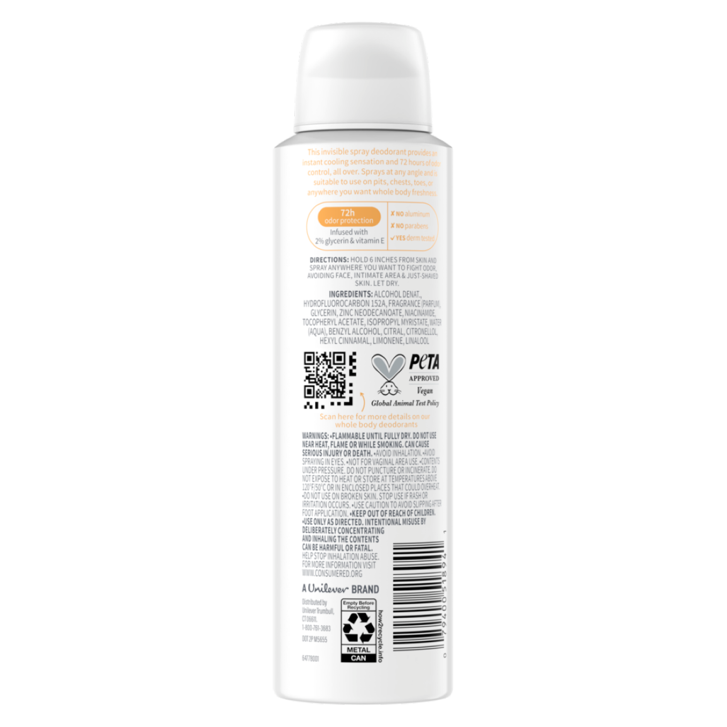 slide 4 of 6, Dove Woman's Deodorant Spray Peaches & Shea, 4 fl oz