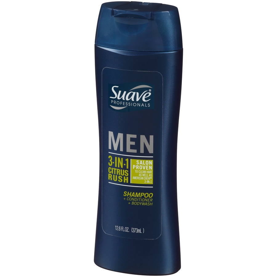 slide 3 of 7, Suave Professionals Men 3-in-1 Citrus Rush Shampoo + Conditioner + Bodywash, 12.6 fl oz