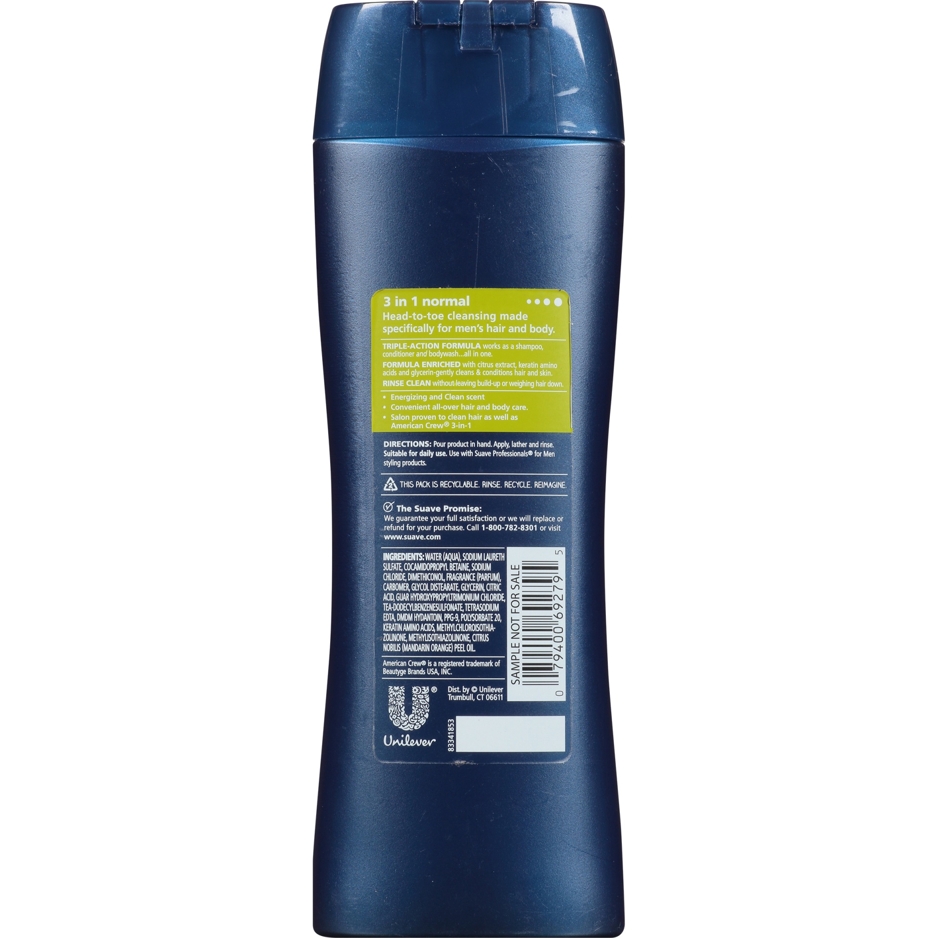 slide 6 of 7, Suave Professionals Men 3-in-1 Citrus Rush Shampoo + Conditioner + Bodywash, 12.6 fl oz